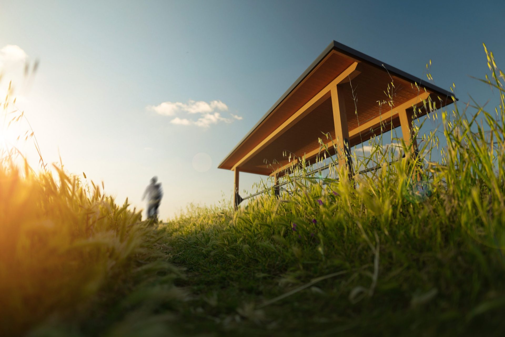 prístrešok na bicykle - cyklotrasa