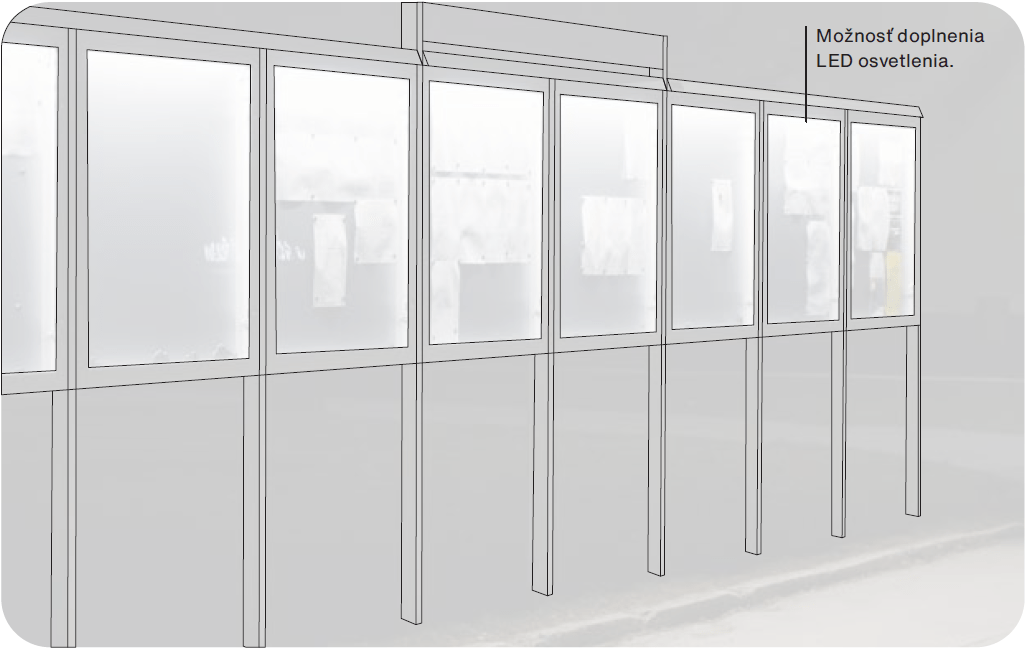 Úradná vitrína s led osvetlením