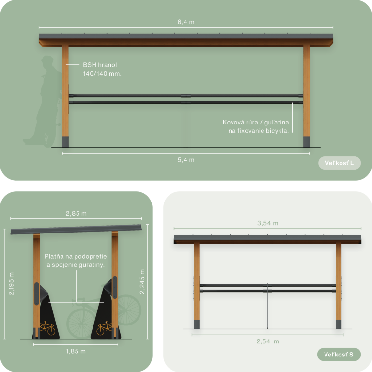 Technické Parametre - prístrešok na bicykle