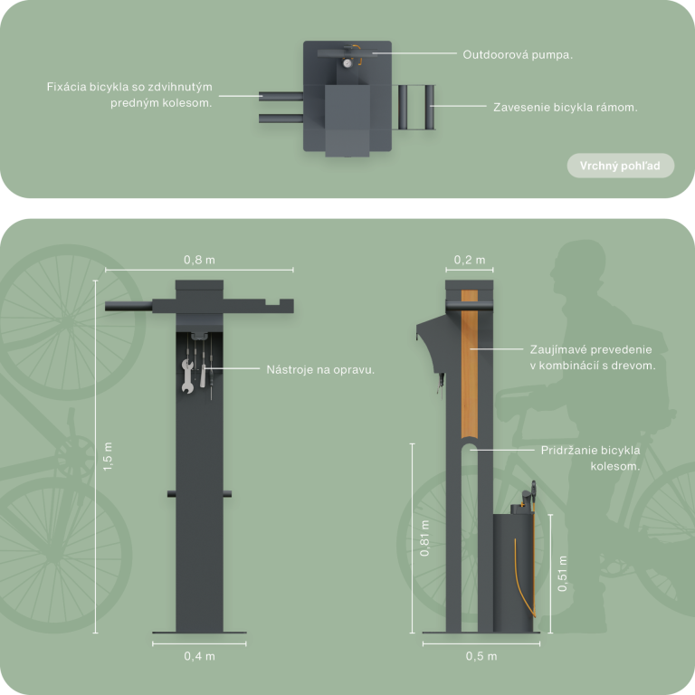 servisný stojan na bicykel - technické parametre