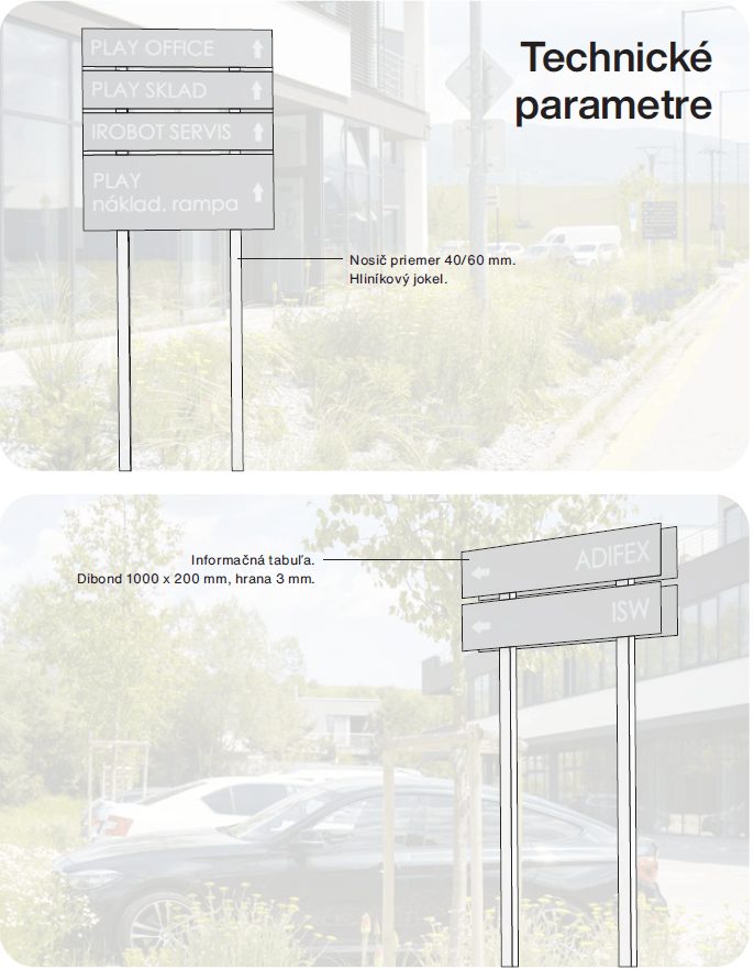 Informačná tabuľa - technické parametre