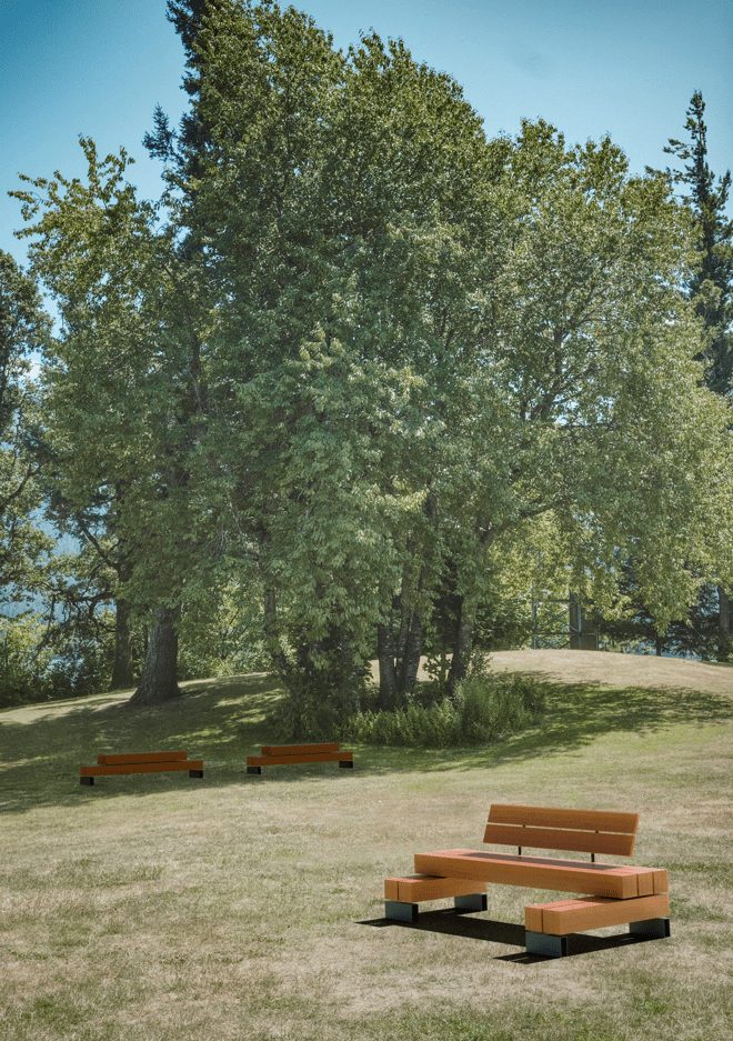 parková lavička dizajnová