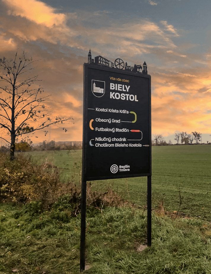 Uvítacia tabuľa pre obec